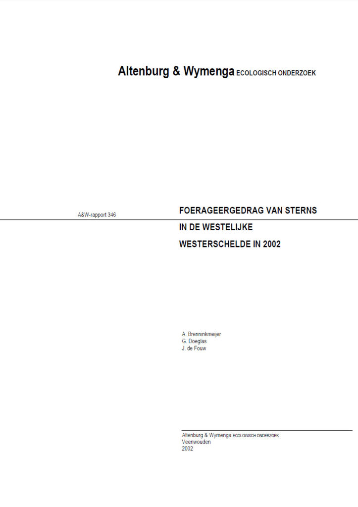 Foerageergedrag Van Sterns In De Westelijke Westerschelde In 2002