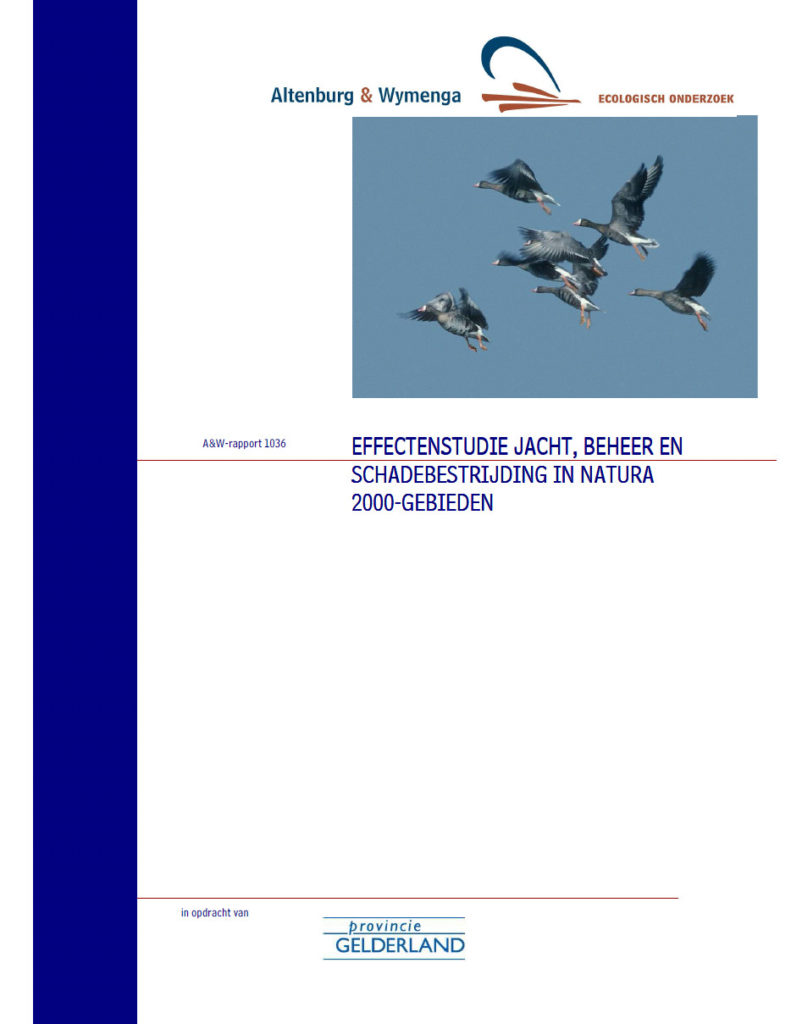 Effectenstudie Jacht, Beheer En Schadebestrijding In Natura 2000 Gebieden