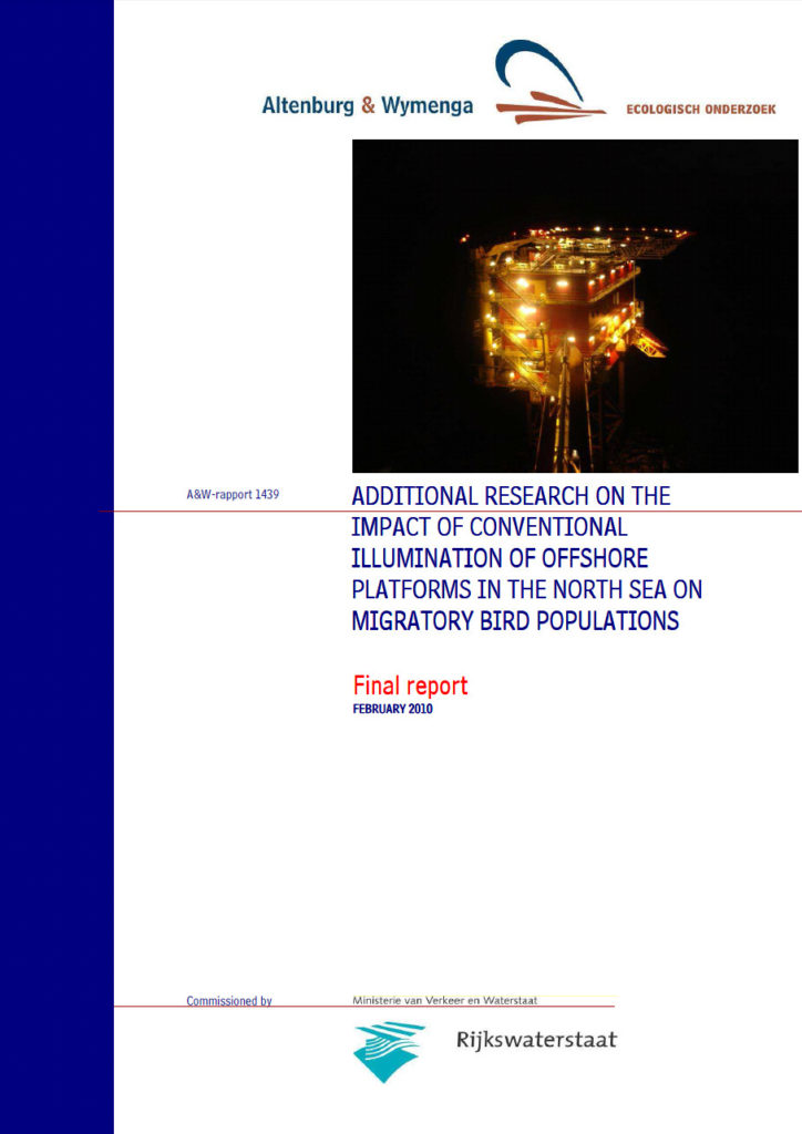 Additional Research On The Impact Of Conventional Illumination Of Offshore Platforms In The North Sea On Migratory Bird Populations