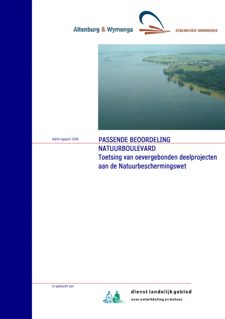 Passende Beoordeling Natuurboulevard. Toetsing Van Oevergebonden Deelprojecten Aan De Natuurbeschermingswet