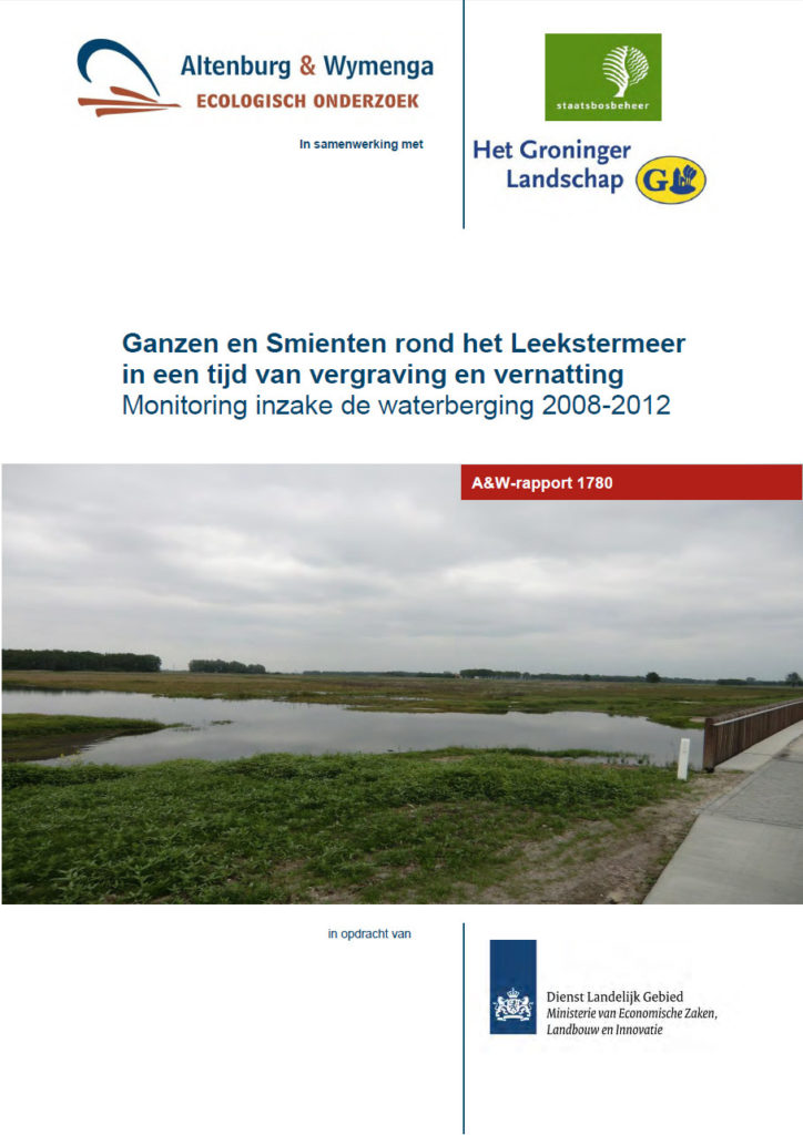 Ganzen En Smienten Rond Het Leekstermeer In Een Tijd Van Vergraving En Vernatting. Monitoring Inzake De Waterberging 2008 2012