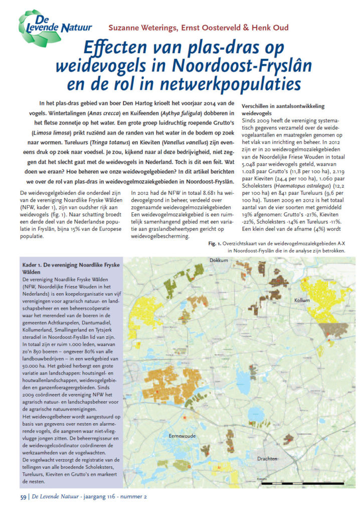 Effecten Van Plas Dras Op Weidevogels In Noordoost Fryslân En De Rol In Netwerkpopulaties