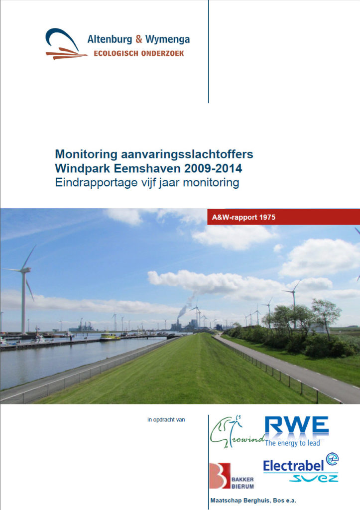 Monitoring Aanvaringsslachtoffers Windpark Eemshaven 2009 2014, Eindrapportage Vijf Jaar Monitoring
