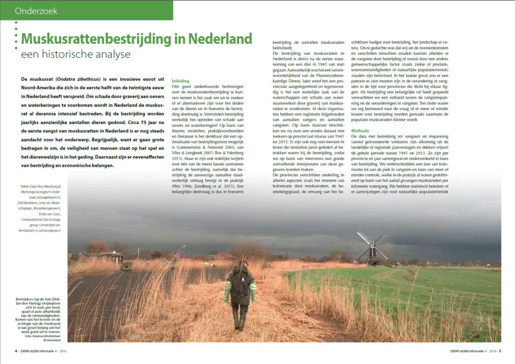Muskusrattenbestrijding In Nederland Een Historische Analyse