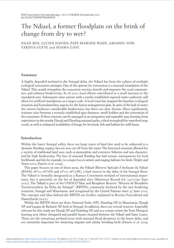 The Ndiael A Former Floodplain On The Brink Of Change From Dry To Wet