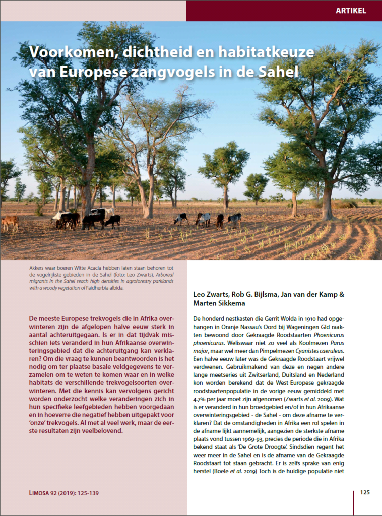 Zwarts Et Al 2019 Zangvogels In De Sahel