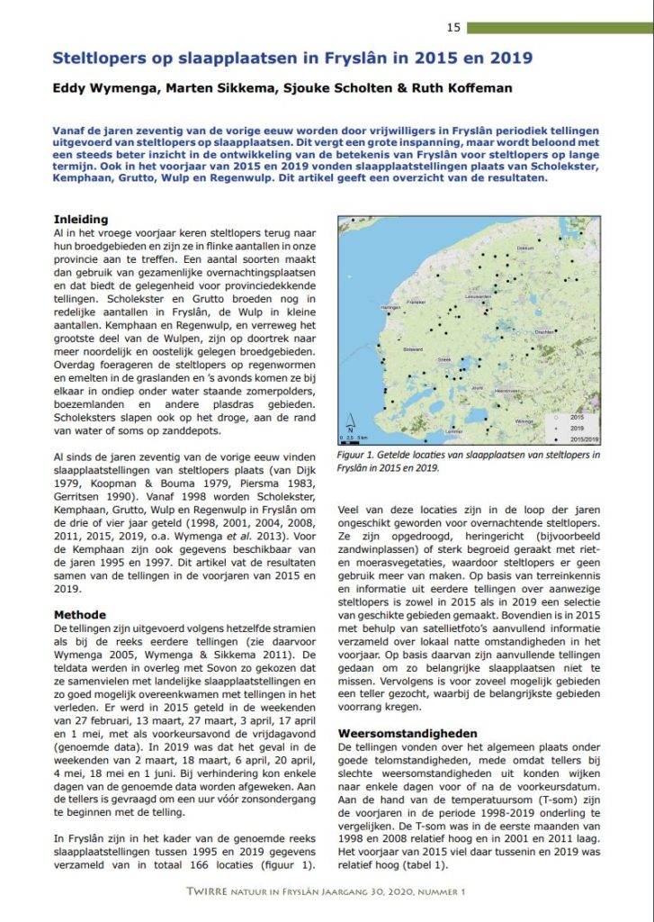 Steltlopers Op Slaapplaatsen 2015 2109