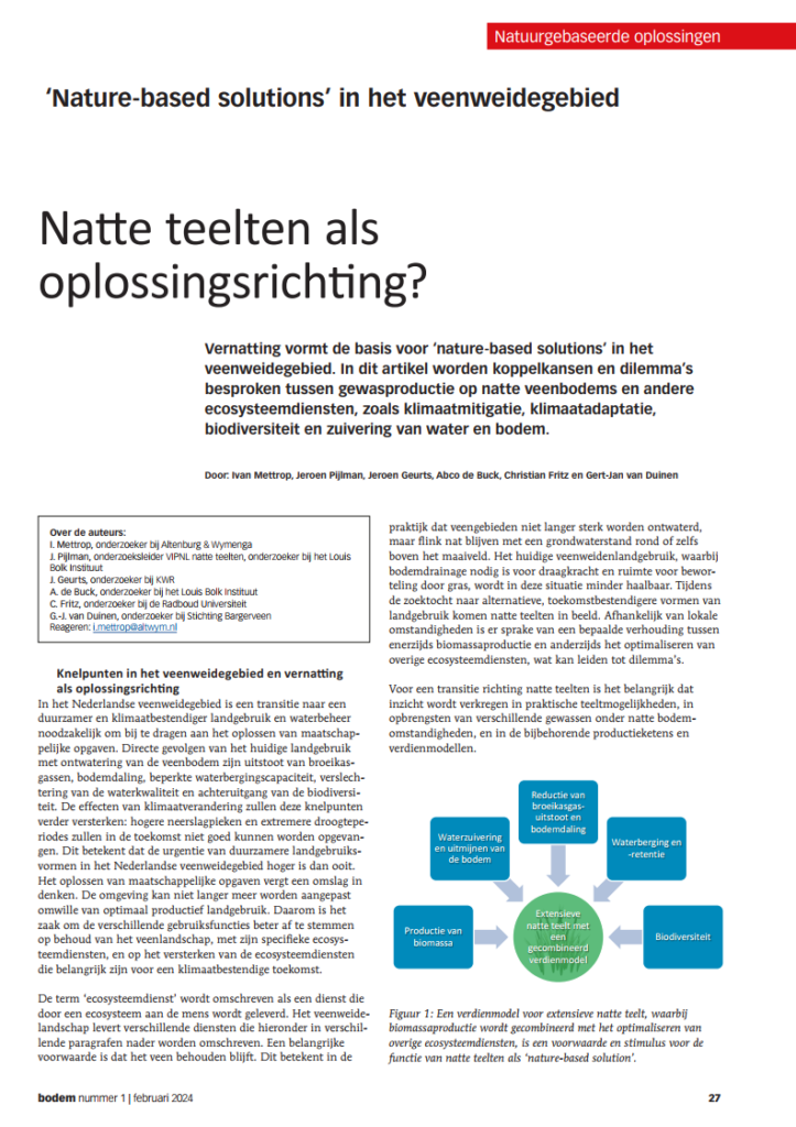 Mettrop Et Al 2024 Natte Teelten Als Oplossingsrichting